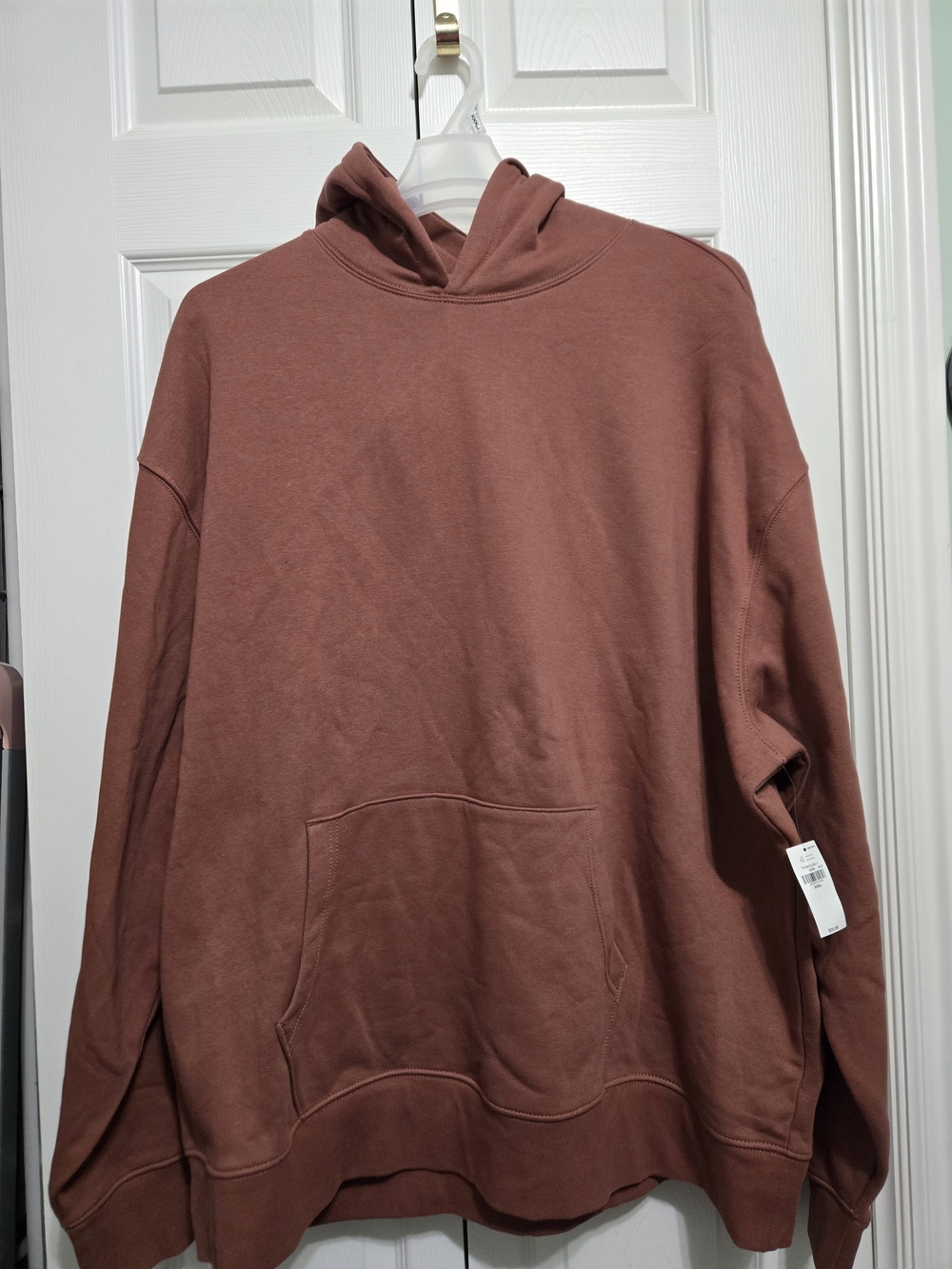 Men's Hooded Pullover Sweatshirt - Brown XXXL
